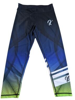 Klutch Cycling Capri Leggings Womens M Blue Compression Bike Tights